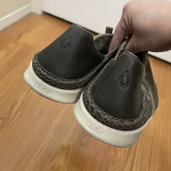 OluKai Alapa Mustang/Dusty Olive knit slip on shoes men size 9 - Picture 5 of 6
